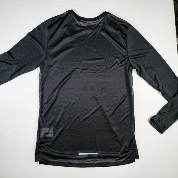 Nike Breathe Miler Long Sleeve Shirt Men's Running Training Gym Black CU0318-010 - Picture 4 of 9